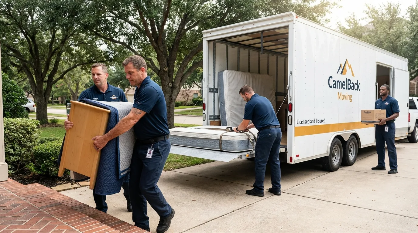 Crew loading residential truck for cross-state move from Poultney, VT